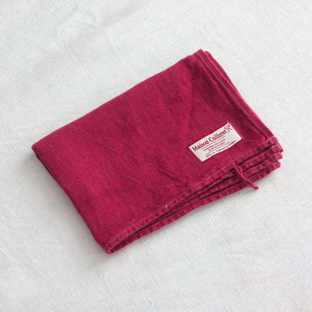 Torchon 100% lin français magenta