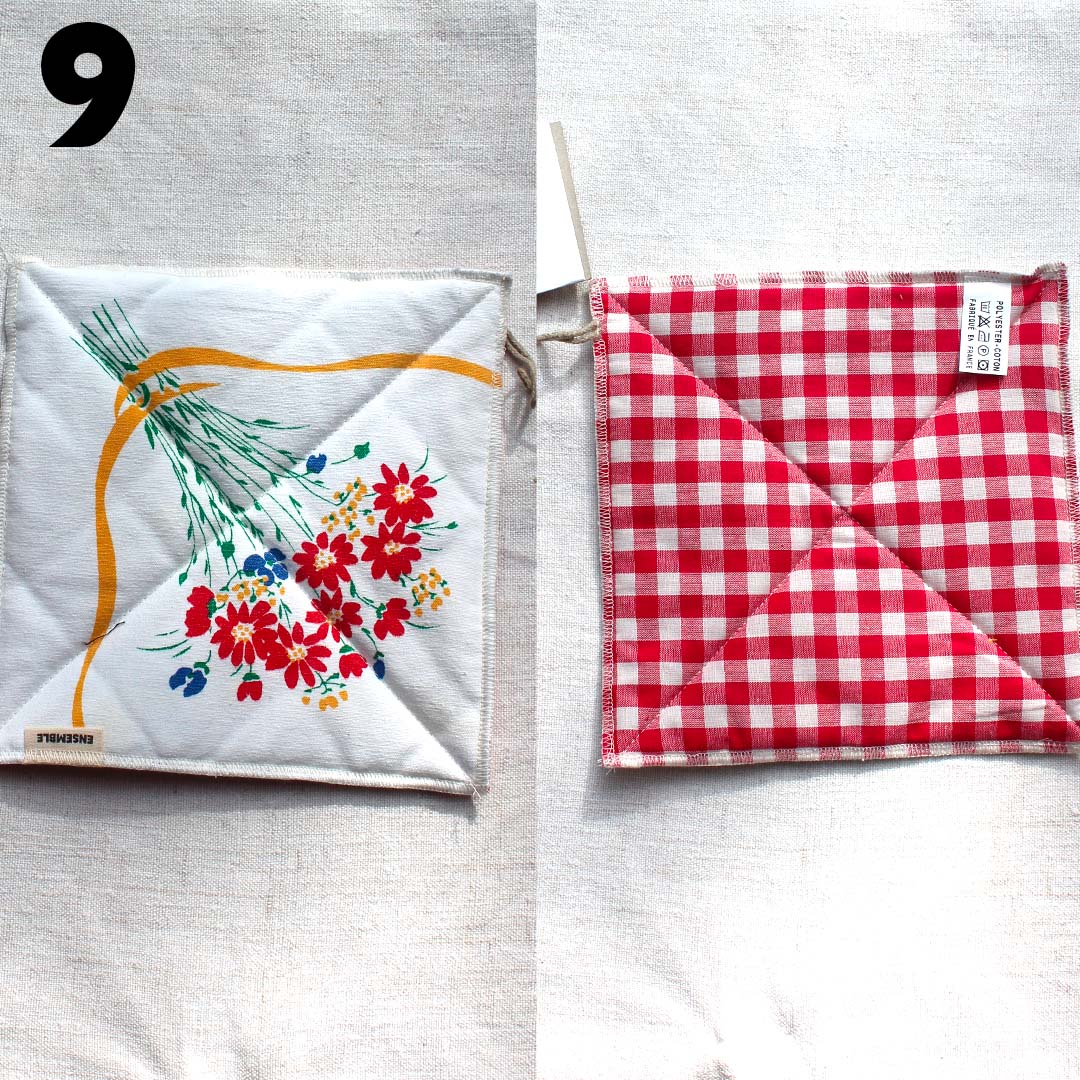 Manique de cuisine colorée upcyclée