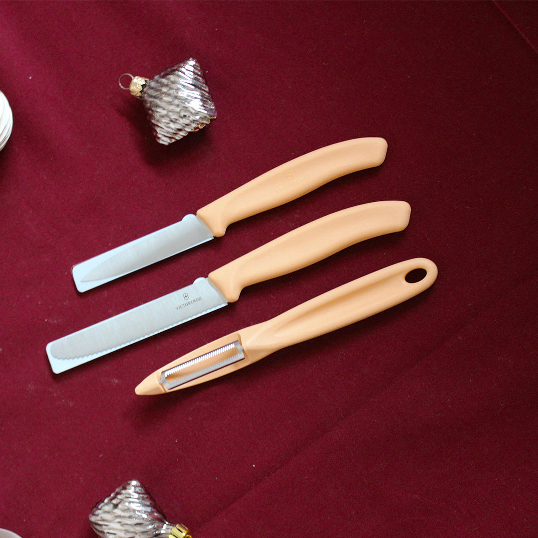 Kit de découpe-légumes orange pastel