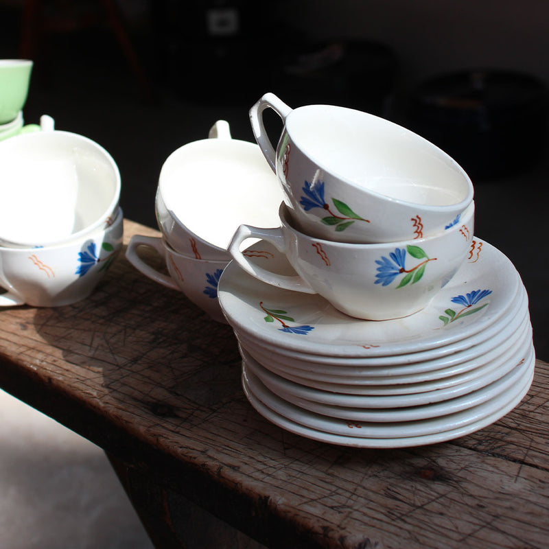 Service à café fleuri