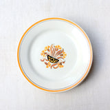 10 assiettes plates anciennes au décor ocre art déco