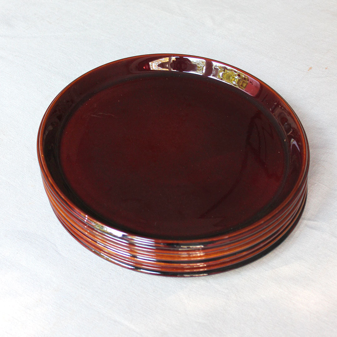 6 grandes assiettes en terre cuite