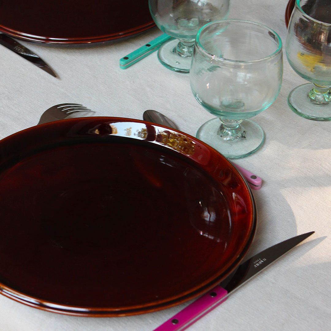 6 grandes assiettes en terre cuite