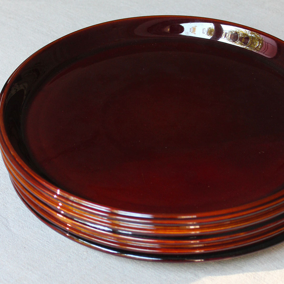 6 grandes assiettes en terre cuite