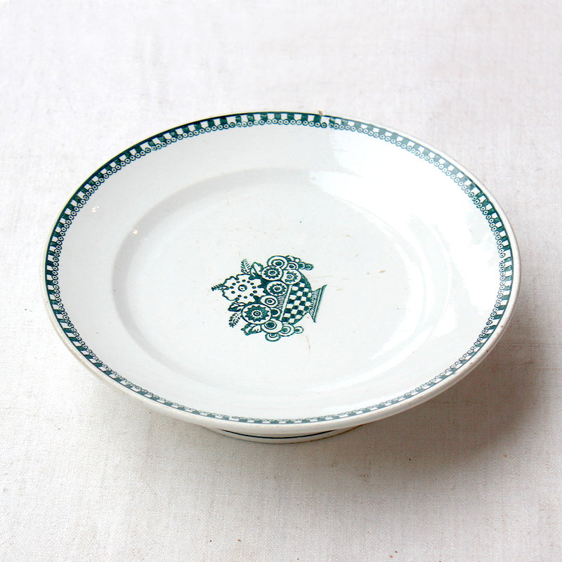 Assiette sur pied corbeille de fleurs