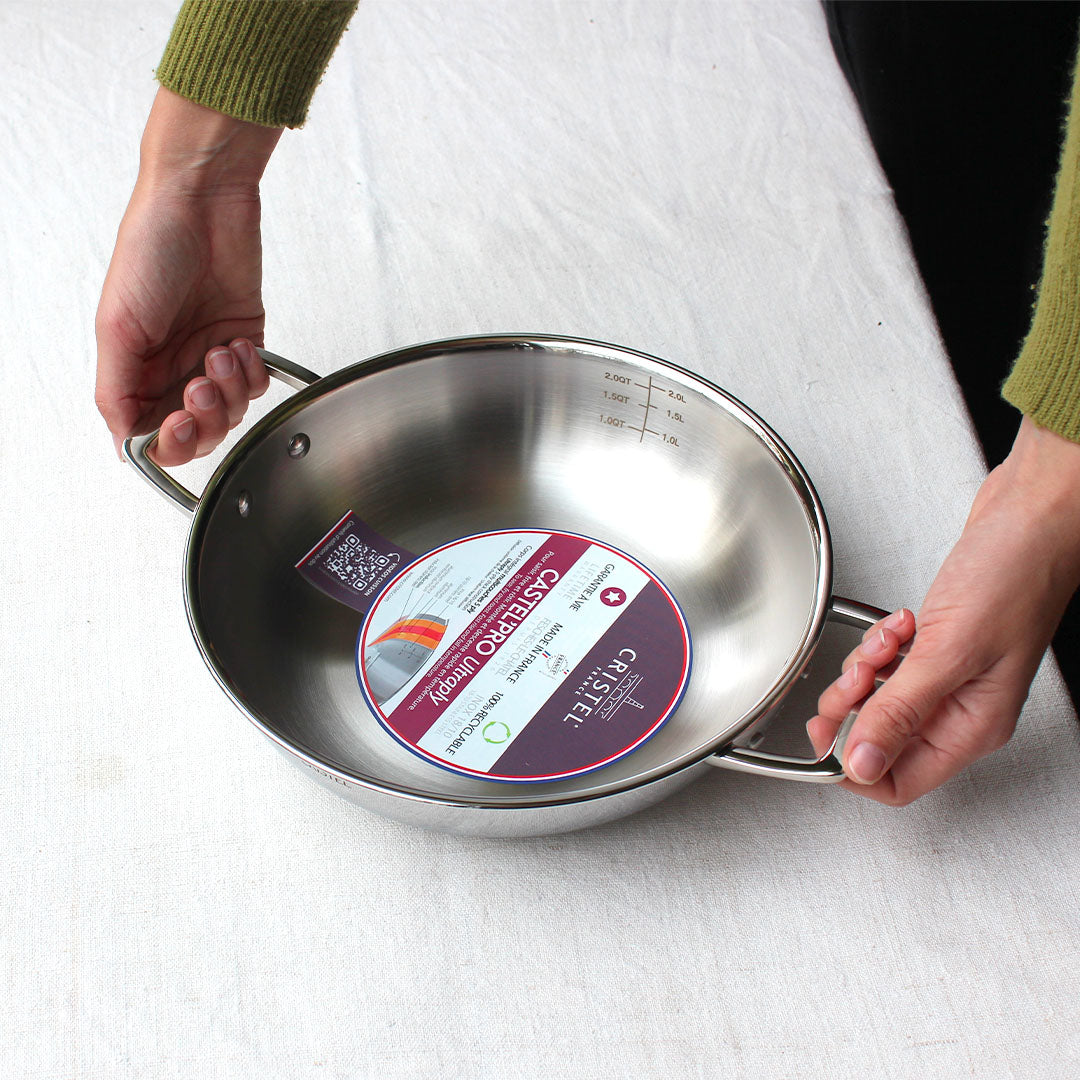 Plat à anses en inox 18/10 cinq couches