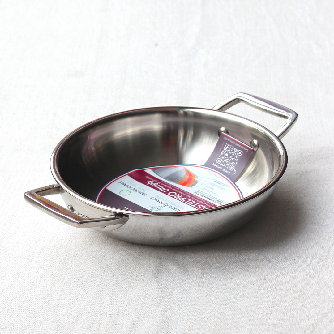 Plat à anses en inox 18/10 cinq couches