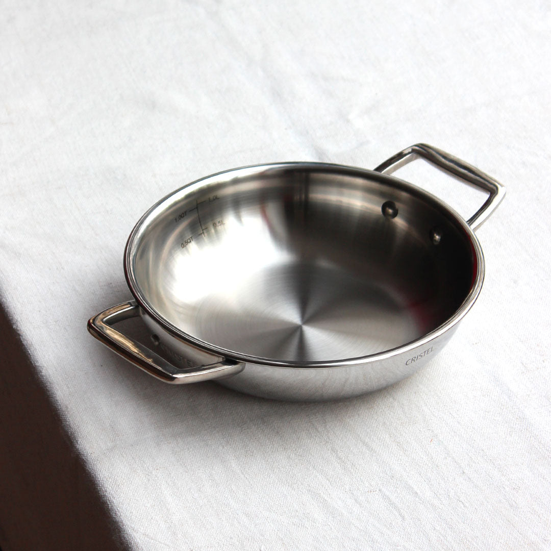 Plat à anses en inox 18/10 cinq couches