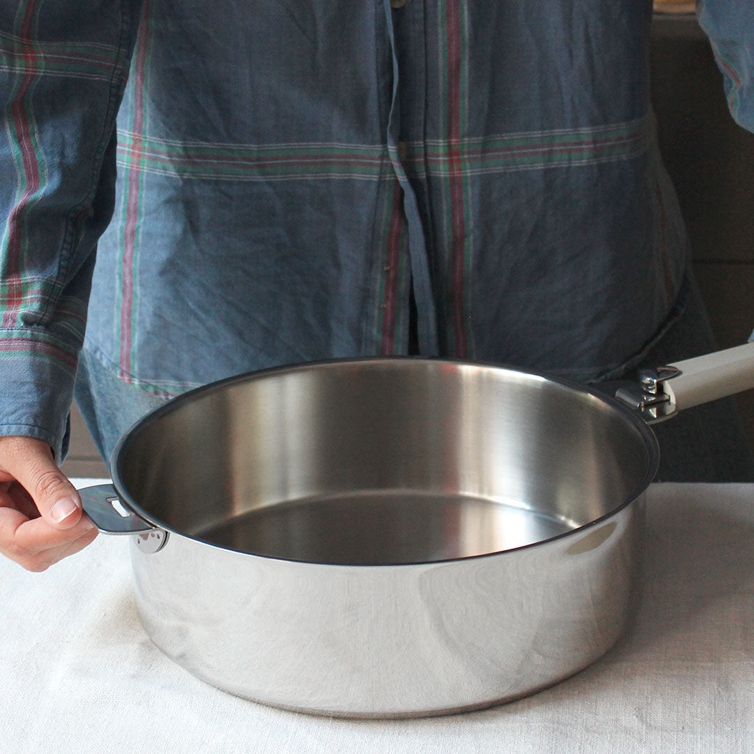 Sauteuse en inox 18/10 avec manche amovible