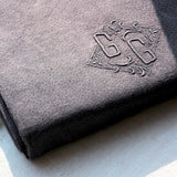 Nappe ancienne damassée gris anthracite