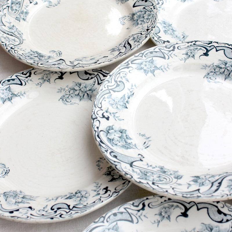 12 assiettes anciennes en terre de fer