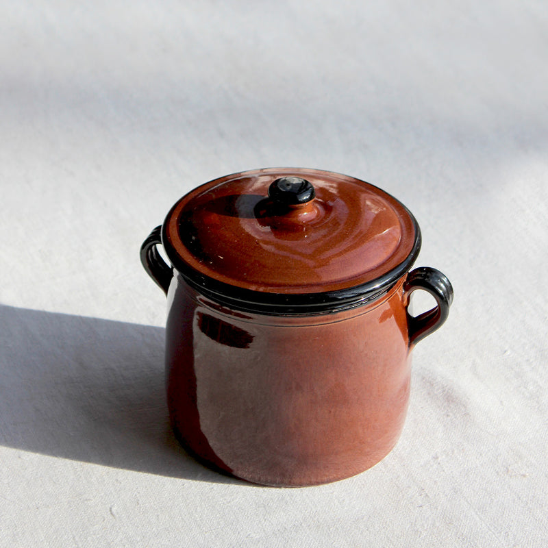 Petit pot marmite en céramique vernissée Vallauris