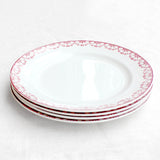 4 grandes assiettes plates en terre de fer vieux rose