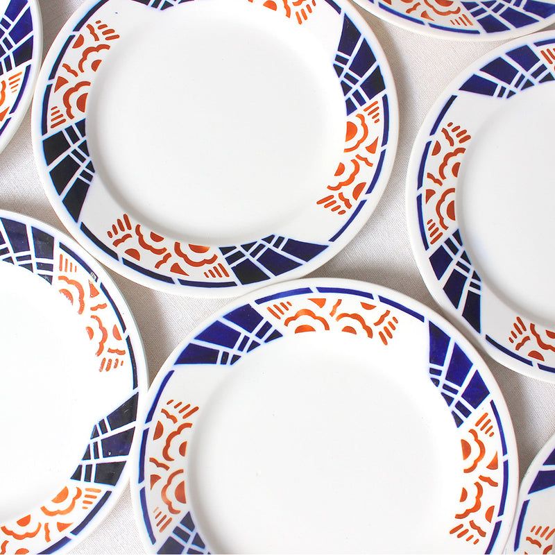 8 assiettes plates “Gaby” art déco