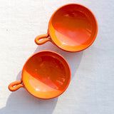 Duo de petits ramequins en céramique orange