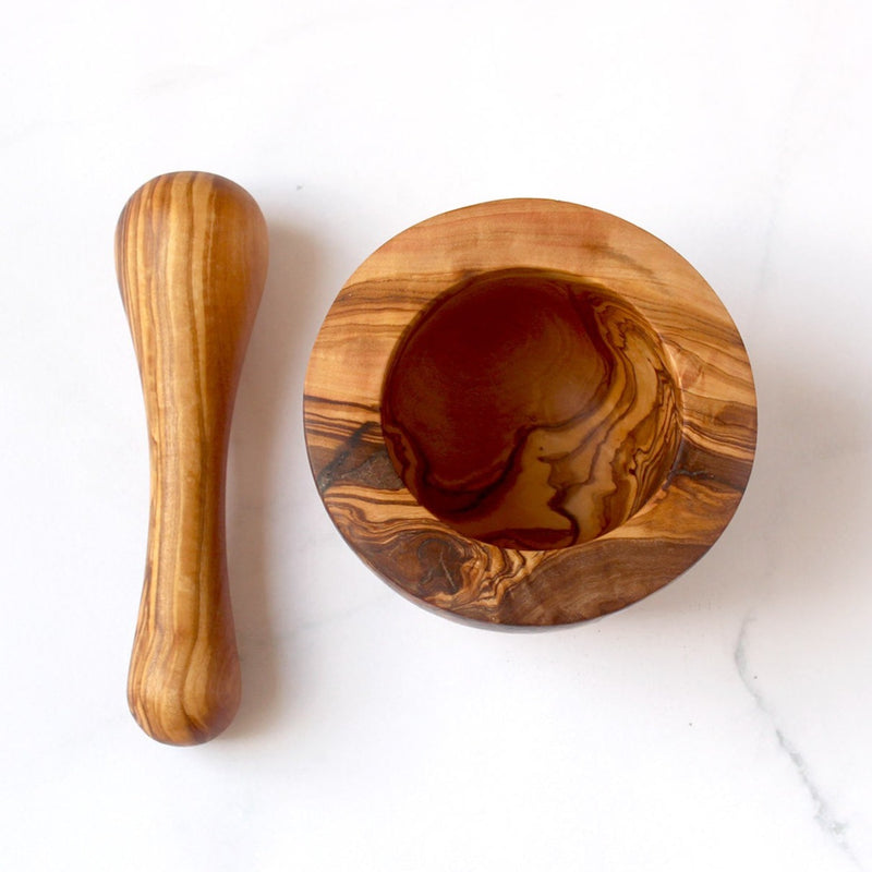 mortier en bois d'olivier